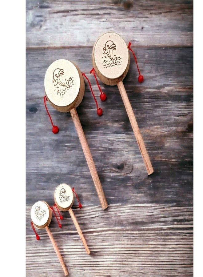 Little Mind olourful Wooden Baby Rattle Toy-Hand Crafted Rattle Set for Kids-Musical Toy for Newly Born-Pack of 3 (White Damura, Teathar, Cage Rattle) - Image 4